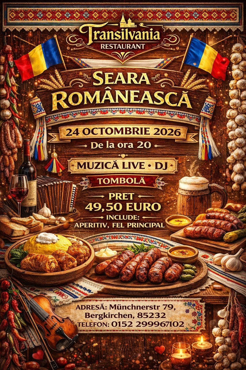 Silvester Poster im Restaurant Transilvania